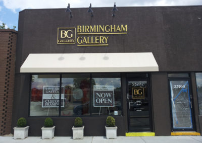 Birmingham Gallery Dimensionally Carved HDU Gold Leafed Wall Sign – Birmingham Michigan