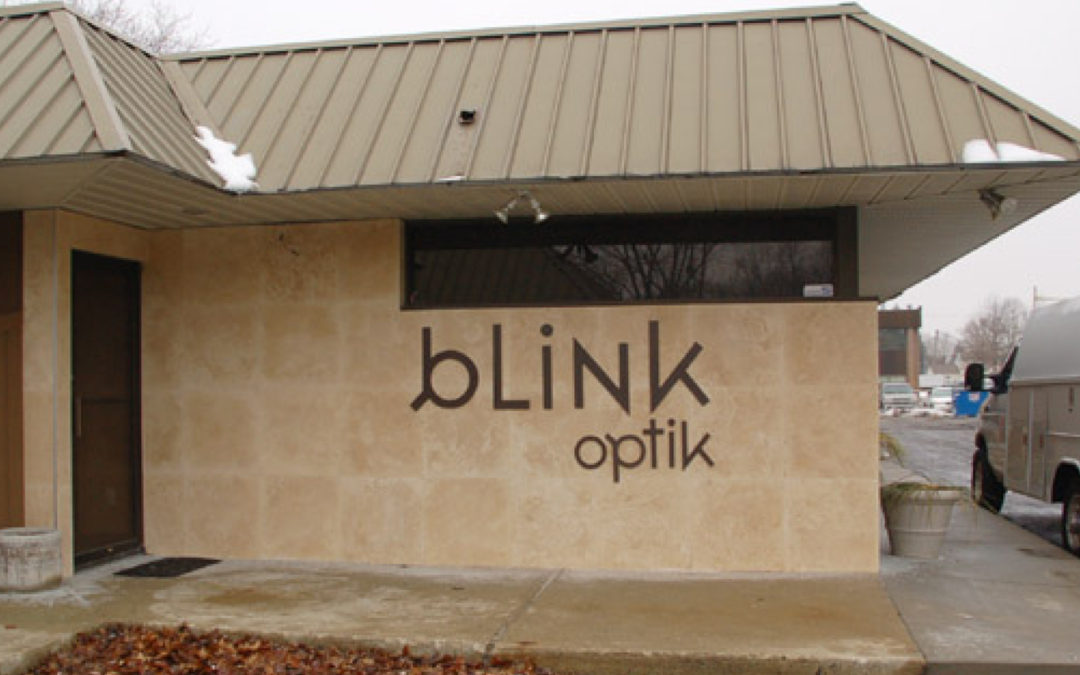 Blink-Optic Building Sign with Cut Out Aluminum Letters Painted – Michigan