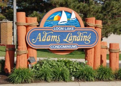 Adam’s Landing Sand Blasted Dimensionally Carved and Gold Leaf – Michigan