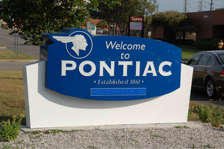 Pontiac Push Thru Acrylic Letters Illuminated – Pontiac Michigan