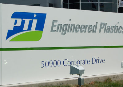 PTI Engineered Plastics Ground Sign with Push-Through Letters – Clinton Township Michigan