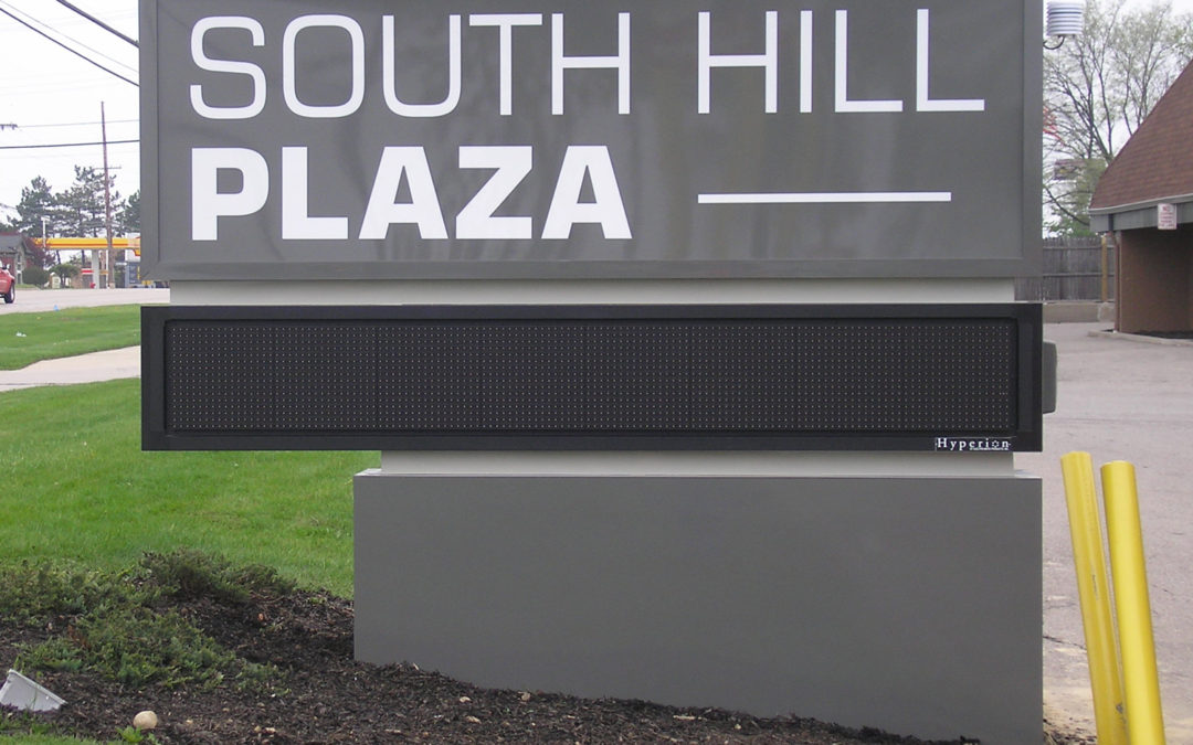 South-Hill Illuminated Ground Sign with LED Message Center – Michigan