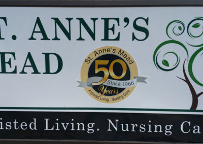 St.Anne’s Mead Ground Sign with Vinyl Graphics – Southfield Michigan