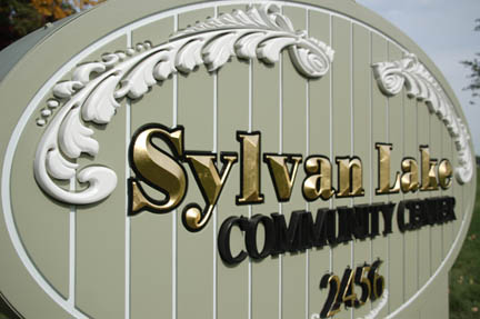 Sylvan Lake Dimensionally Carved HDU with V Carved Letters Gold Leafed – Sylvan Lake Michigan