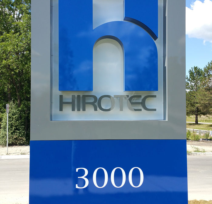 Hirotech LED Illuminated Revserse Channel Letters Ground Sign – Auburn Hills Michigan